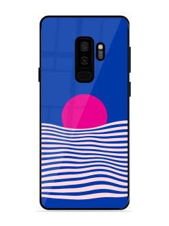 Pink Sunset Over Blue Waves Glossy Soft Edge Case for Samsung Galaxy S9 Plus