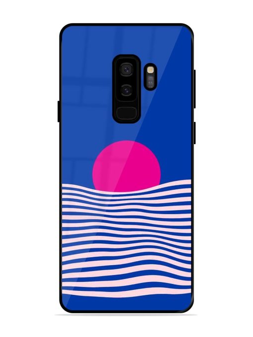 Pink Sunset Over Blue Waves Glossy Soft Edge Case for Samsung Galaxy S9 Plus Chachhi