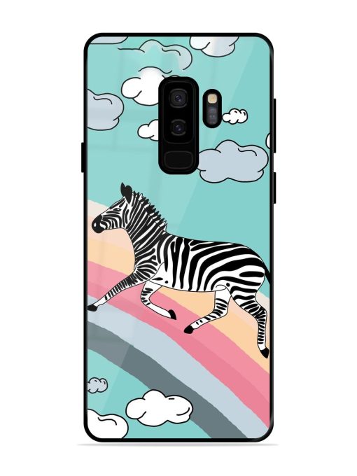 Zebra On A Rainbow Glossy Soft Edge Case for Samsung Galaxy S9 Plus Chachhi