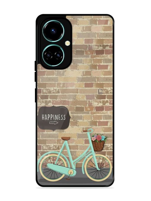 Pedaling Towards Happiness Glossy Soft Edge Case for Tecno Camon 19 Chachhi