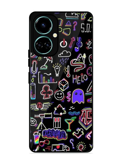 Neon Doodle Glossy Soft Edge Case for Tecno Camon 19 Chachhi