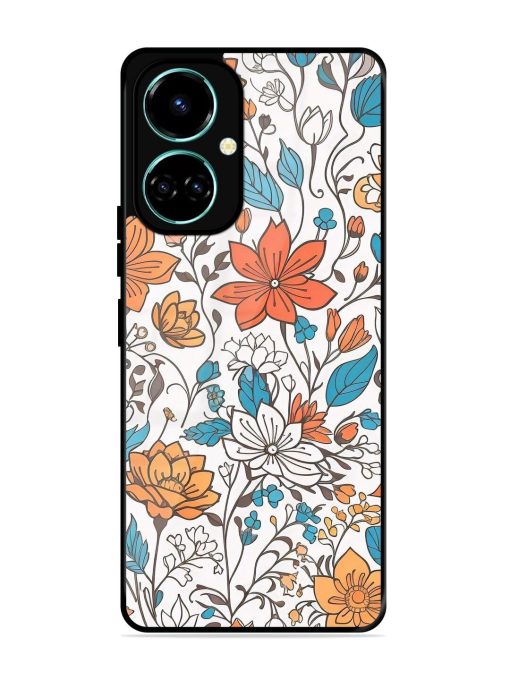 Floral Symphony Glossy Soft Edge Case for Tecno Camon 19 Chachhi