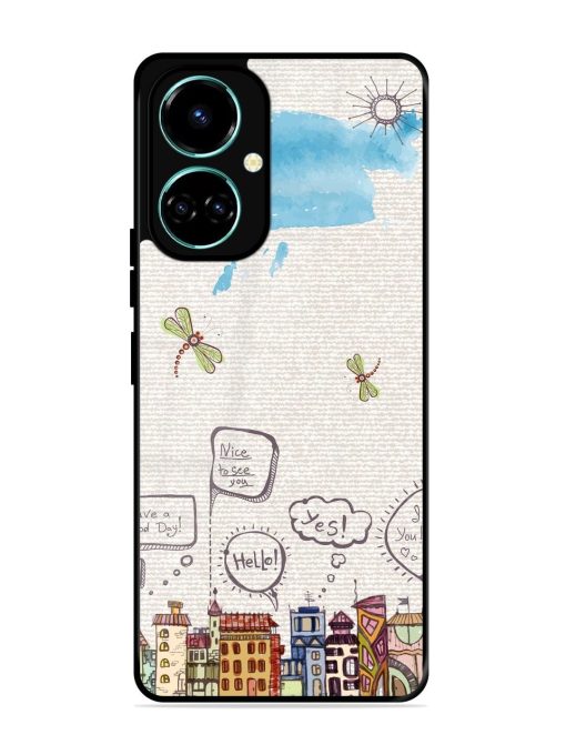 Doodle City Glossy Soft Edge Case for Tecno Camon 19 Chachhi