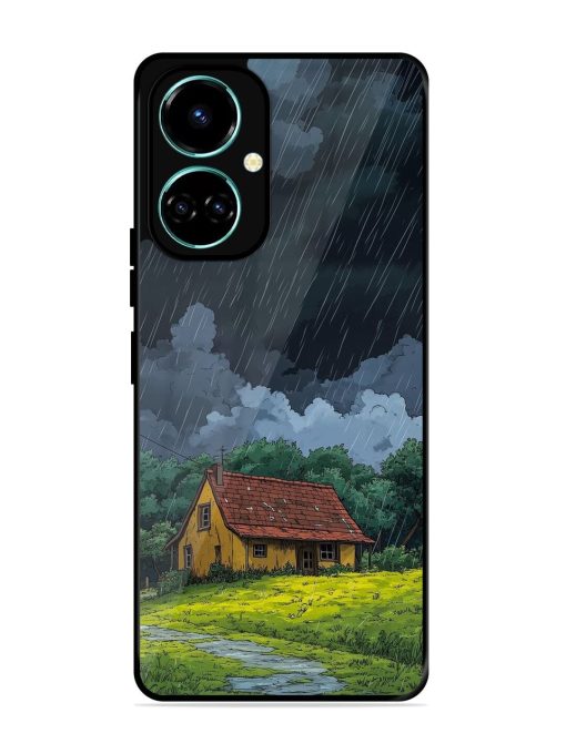 Rainy Day Retreat Glossy Soft Edge Case for Tecno Camon 19 Chachhi