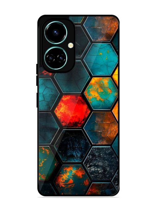 Hexagon Hive Glossy Soft Edge Case for Tecno Camon 19 Chachhi