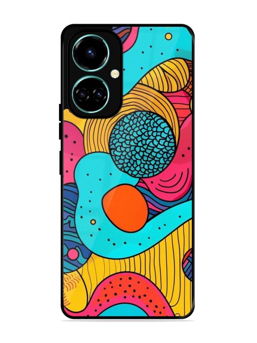 Psychedelic Patterns Glossy Soft Edge Case for Tecno Camon 19 Chachhi