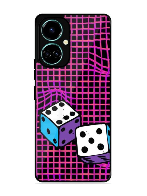 Glitched Dice Glossy Soft Edge Case for Tecno Camon 19 Chachhi