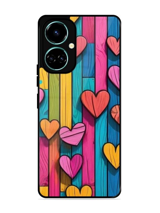 Rainbow Of Hearts Glossy Soft Edge Case for Tecno Camon 19 Chachhi