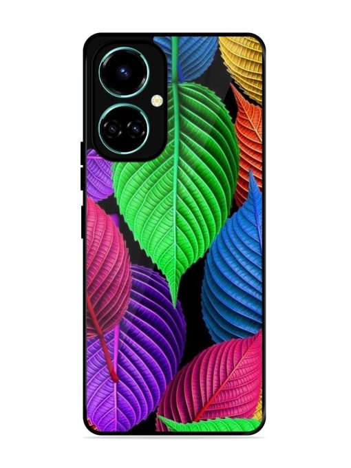 Rainbow Leaf Symphony Glossy Soft Edge Case for Tecno Camon 19 Chachhi