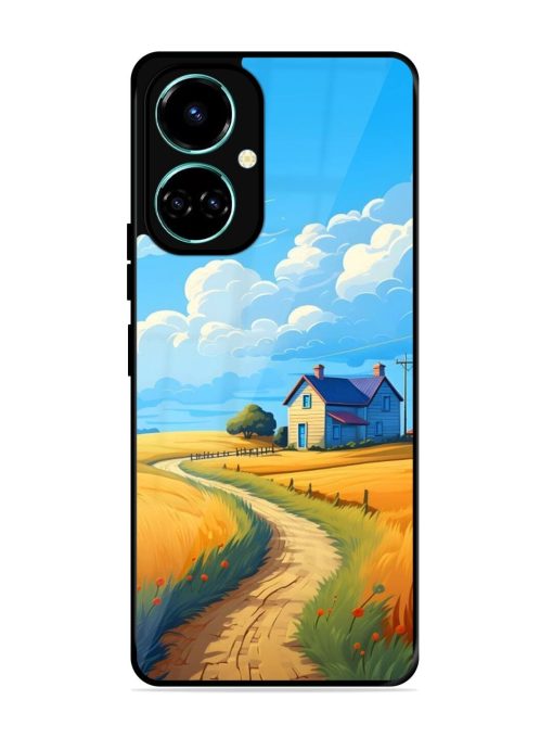 Countryside Cottage Glossy Soft Edge Case for Tecno Camon 19 Chachhi