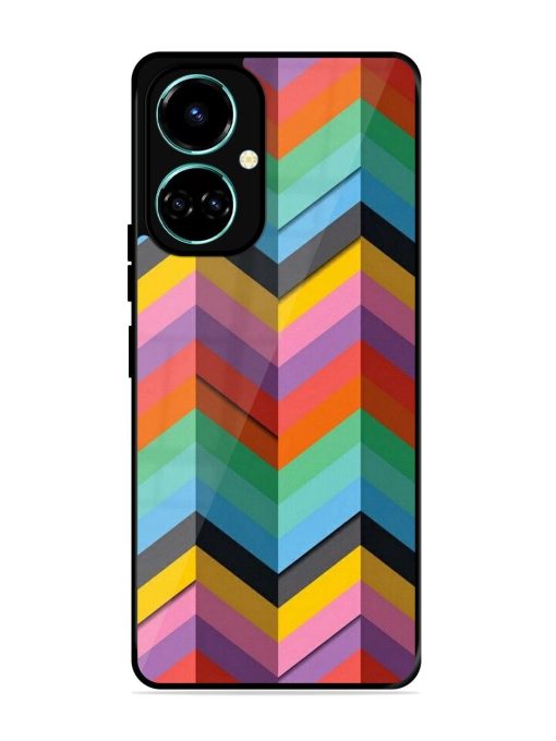 Colorful Zigzag Glossy Soft Edge Case for Tecno Camon 19 Chachhi