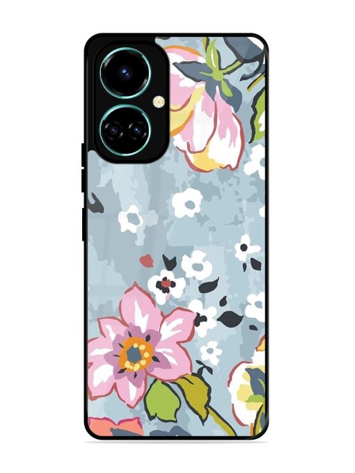 Floral Fantasy Glossy Soft Edge Case for Tecno Camon 19