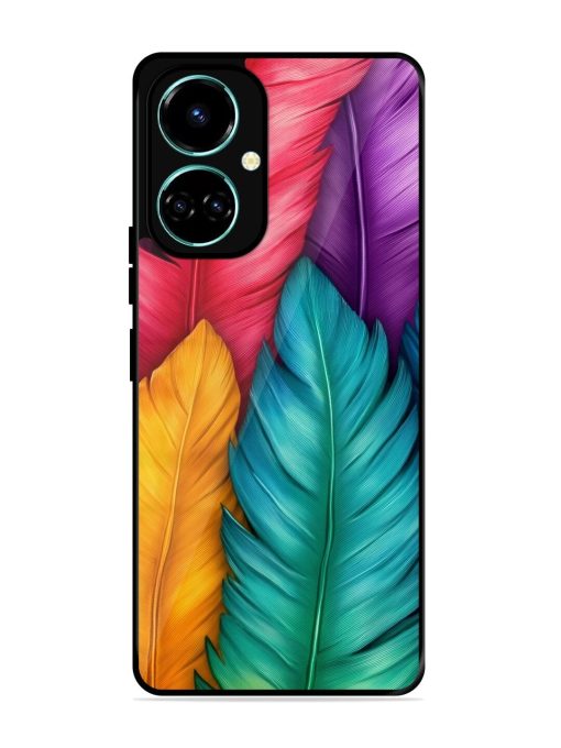 Rainbow Feathers Glossy Soft Edge Case for Tecno Camon 19