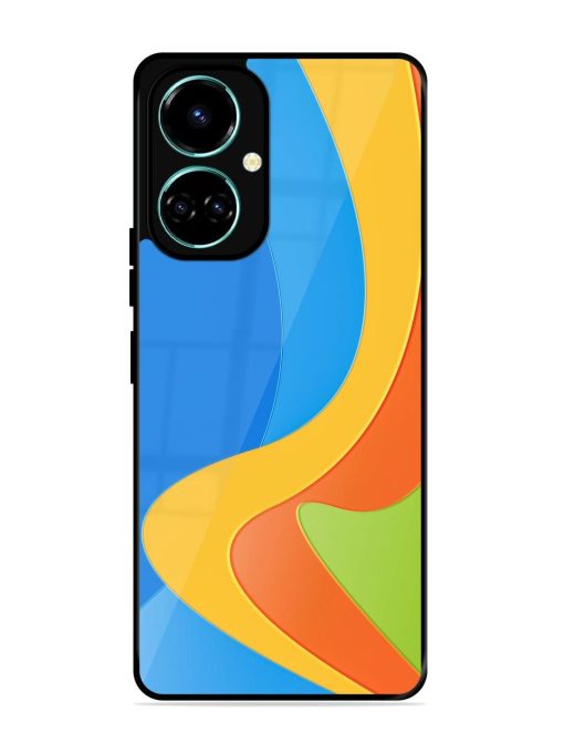 Curvy Color Cascade Glossy Soft Edge Case for Tecno Camon 19 Chachhi