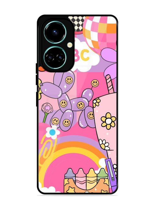 Whimsical Y2K Chaos Glossy Soft Edge Case for Tecno Camon 19 Chachhi