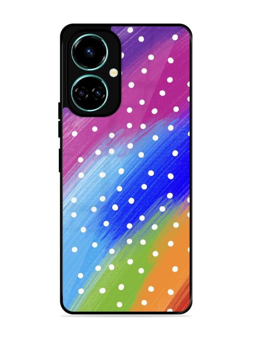 Rainbow Polka Dot Dream Glossy Soft Edge Case for Tecno Camon 19 Chachhi