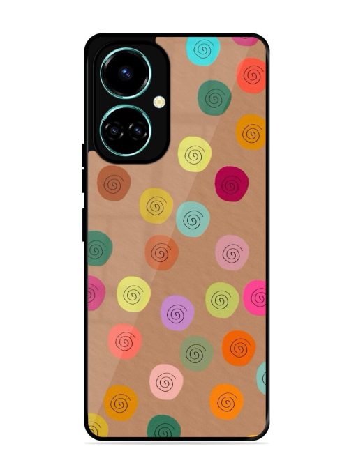 Swirly Dots On Kraft Glossy Soft Edge Case for Tecno Camon 19 Chachhi