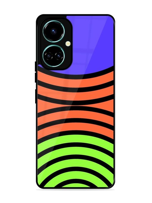 Psychedelic Stripe Symphony Glossy Soft Edge Case for Tecno Camon 19 Chachhi