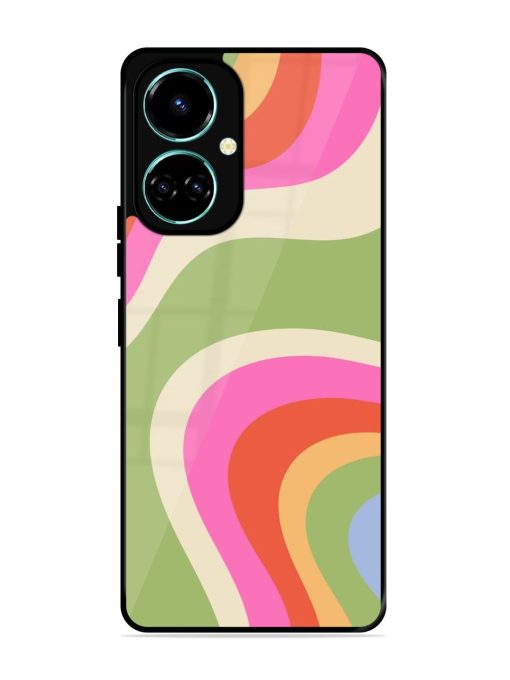 Wavy Rainbow Wonderland Glossy Soft Edge Case for Tecno Camon 19 Chachhi