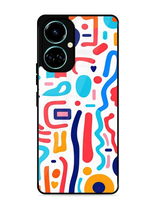 Whimsical Doodle Chaos Glossy Soft Edge Case for Tecno Camon 19 Chachhi