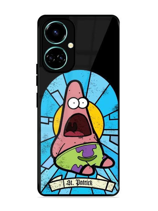 St. Patrick'S Day Stained Glass Patrick Star Glossy Soft Edge Case for Tecno Camon 19 Chachhi