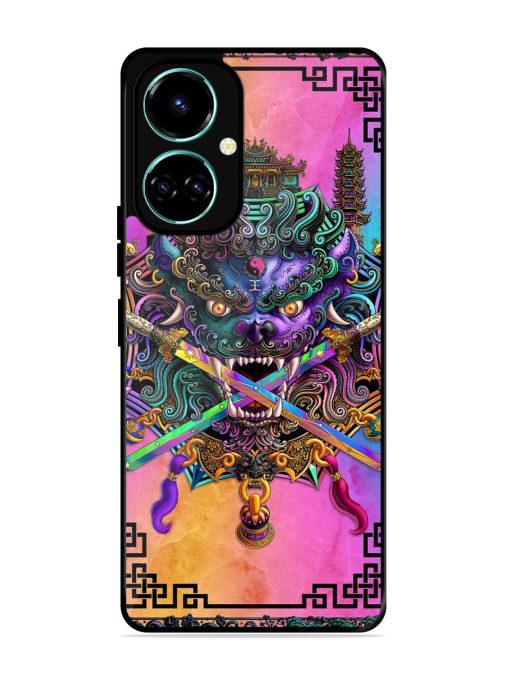 Psychedelic Fu Dog Tapestry Glossy Soft Edge Case for Tecno Camon 19 Chachhi