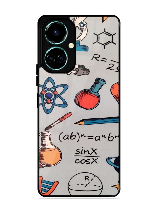 Science Doodle Delight Glossy Soft Edge Case for Tecno Camon 19 Chachhi