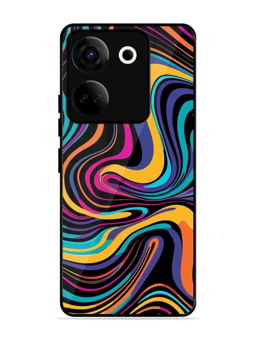 Psychedelic Swirl Glossy Soft Edge Case for Tecno Camon 20 Chachhi