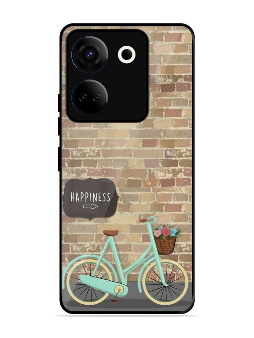 Pedaling Towards Happiness Glossy Soft Edge Case for Tecno Camon 20 Chachhi