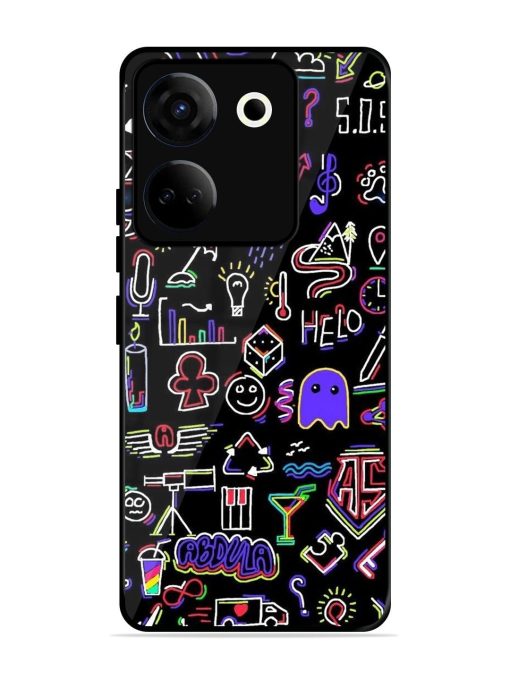 Neon Doodle Glossy Soft Edge Case for Tecno Camon 20