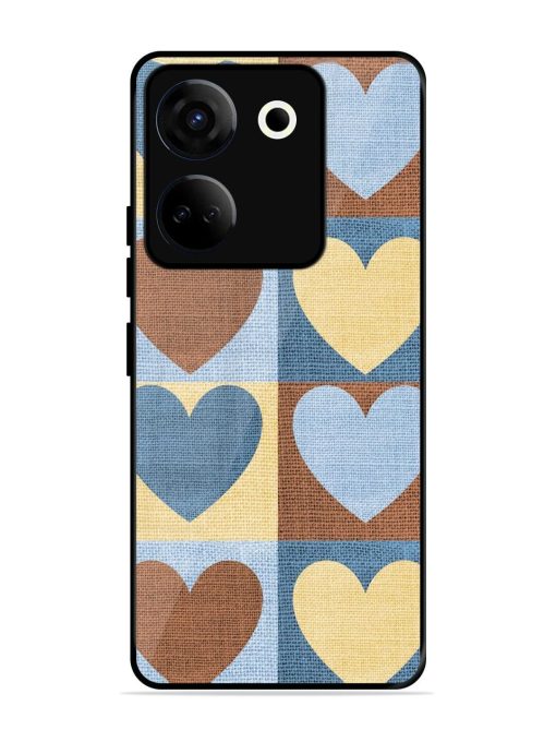 Hearts On Canvas Glossy Soft Edge Case for Tecno Camon 20