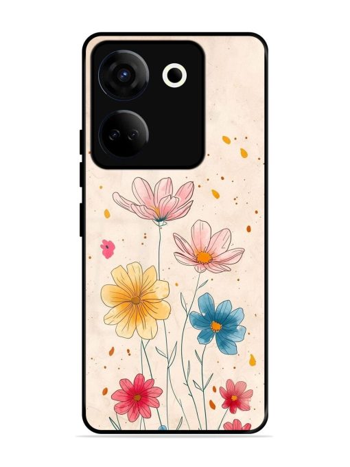 Delicate Bloom Glossy Soft Edge Case for Tecno Camon 20 Chachhi