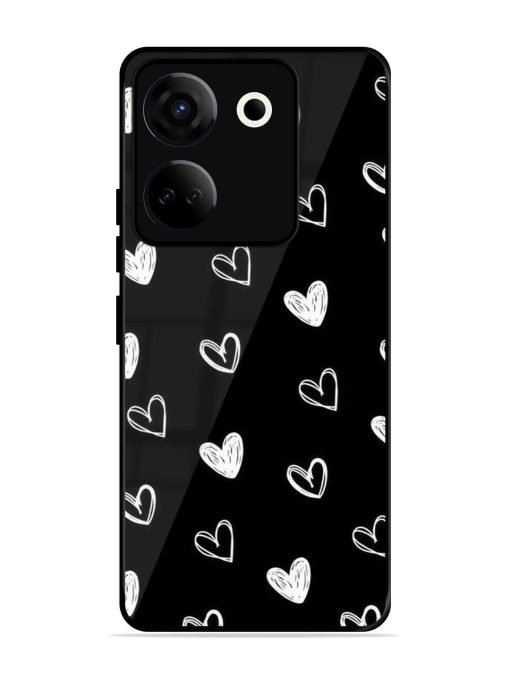 Scattered Hearts Glossy Soft Edge Case for Tecno Camon 20 Chachhi