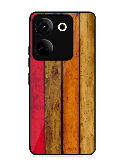 Colorful Woodgrain Glossy Soft Edge Case for Tecno Camon 20 Chachhi