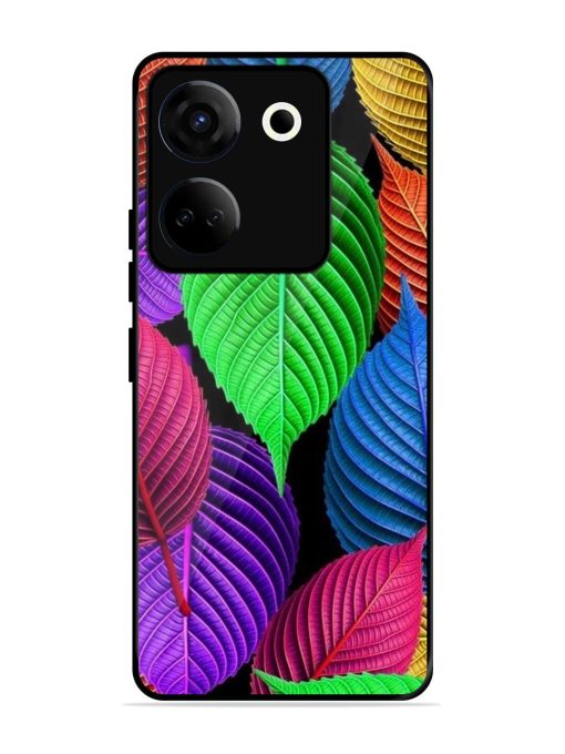 Rainbow Leaf Symphony Glossy Soft Edge Case for Tecno Camon 20 Chachhi