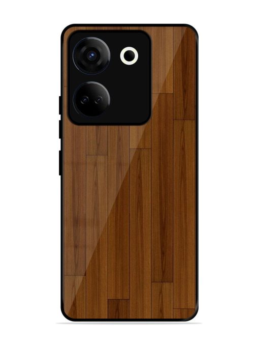 Warm Woodgrain Glossy Soft Edge Case for Tecno Camon 20 Chachhi