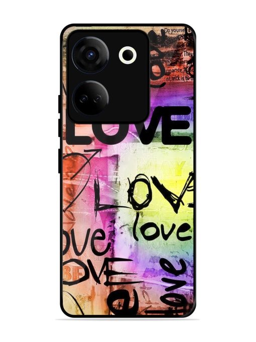 Love Graffiti Glossy Soft Edge Case for Tecno Camon 20 Chachhi