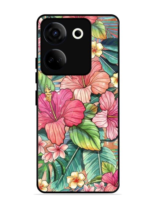 Tropical Tapestry Glossy Soft Edge Case for Tecno Camon 20 Chachhi