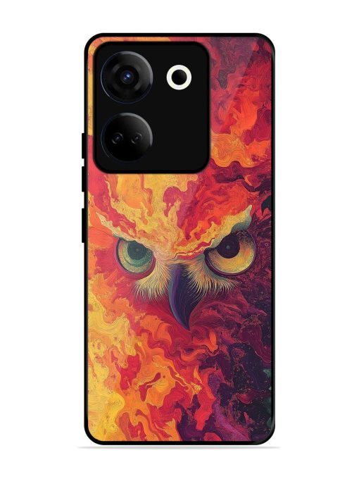 Fiery Owl Glossy Soft Edge Case for Tecno Camon 20