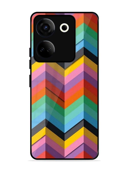 Colorful Zigzag Glossy Soft Edge Case for Tecno Camon 20 Chachhi