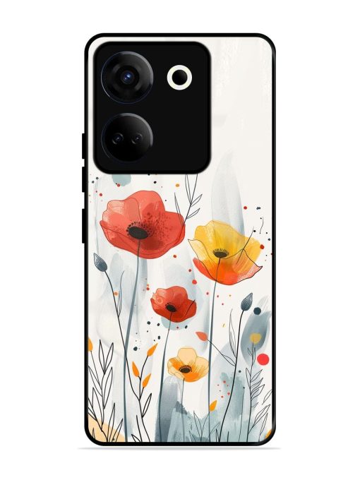 Poppy Fields Glossy Soft Edge Case for Tecno Camon 20 Chachhi