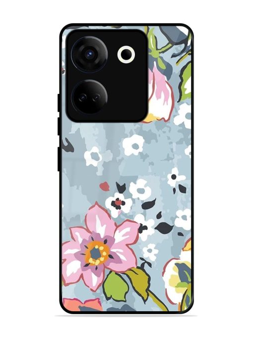 Floral Fantasy Glossy Soft Edge Case for Tecno Camon 20 Chachhi