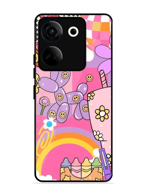 Whimsical Y2K Chaos Glossy Soft Edge Case for Tecno Camon 20 Chachhi