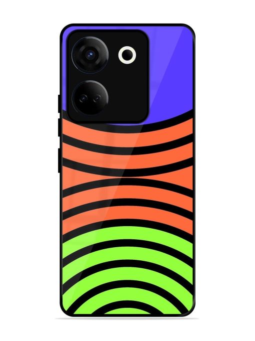 Psychedelic Stripe Symphony Glossy Soft Edge Case for Tecno Camon 20 Chachhi