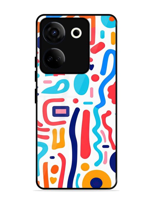 Whimsical Doodle Chaos Glossy Soft Edge Case for Tecno Camon 20