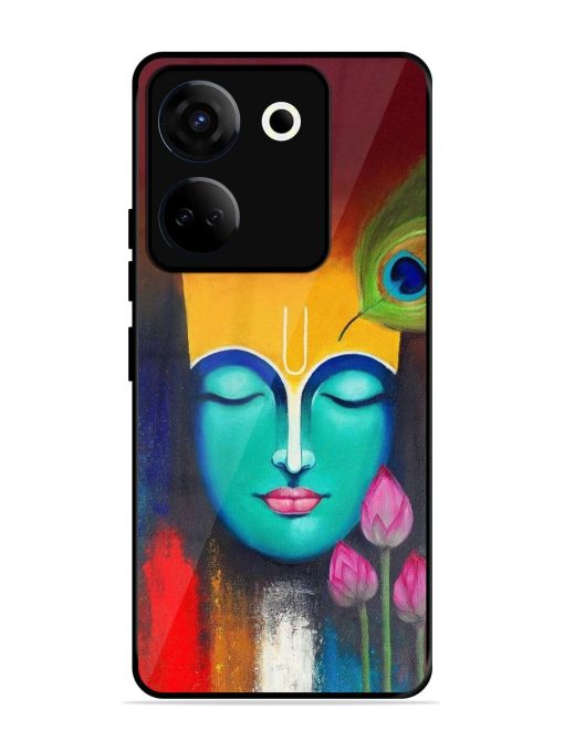 Divine Tranquility: The Face Of Krishna Glossy Soft Edge Case for Tecno Camon 20 Chachhi