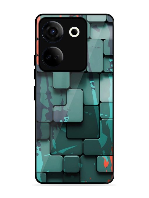 Abstract Geometric Mosaic Glossy Soft Edge Case for Tecno Camon 20