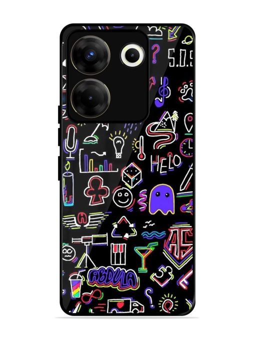 Neon Doodle Glossy Soft Edge Case for Tecno Camon 20 Pro (5G) Chachhi