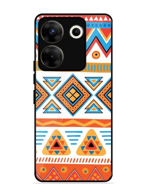 Vibrant Tribal Pattern Glossy Soft Edge Case for Tecno Camon 20 Pro (5G) Chachhi