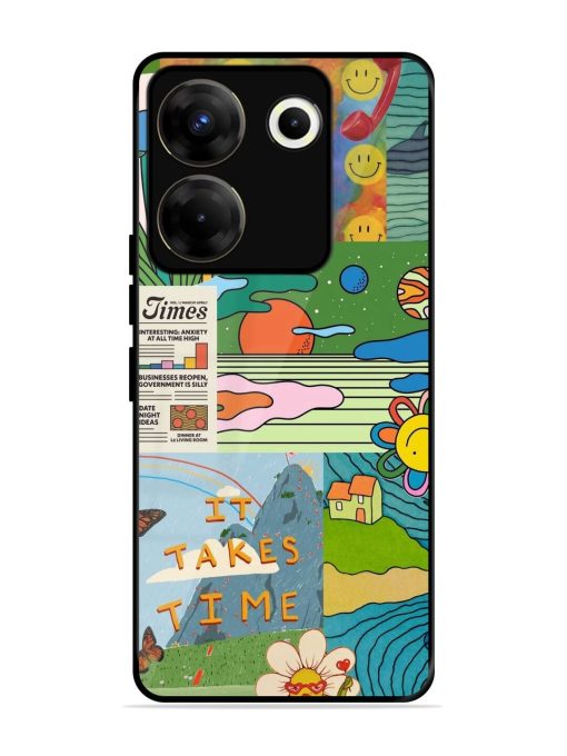 Groovy Vibes Glossy Soft Edge Case for Tecno Camon 20 Pro (5G) Chachhi